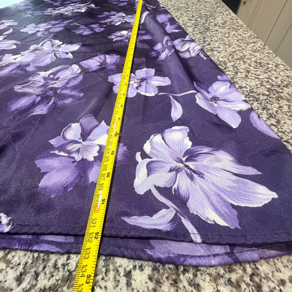 VTG Y2K Floral Maxi Dress Womens‎ 13 14 Purple Satin Flowy Fairy Cottagecore - Picture 6 of 9